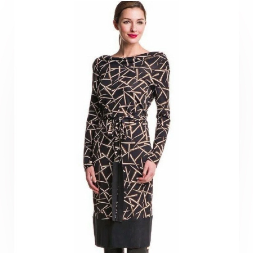 Diane Von Furstenberg Saniah Bis Grass Rain Silk Jersey Wrap Waist Dress, Sz 2